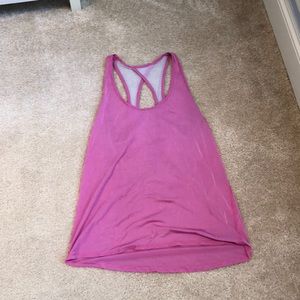 Lululemon pink see through back tank size 10